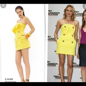 Louis Vuitton Yellow Silk Dress FR36